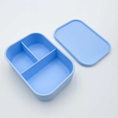 Boîte à déjeuner avec personnalisation gratuite – 3 compartiments en silicone alimentaire