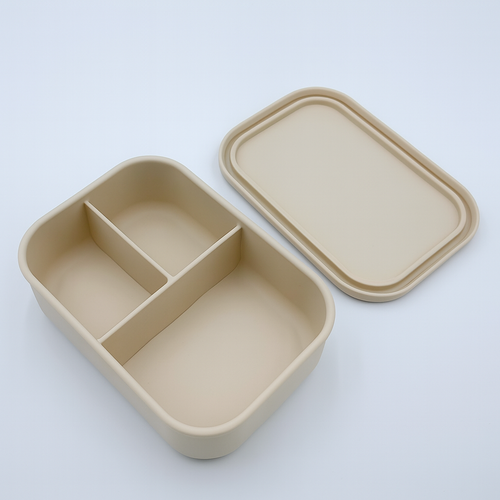 Boîte à déjeuner avec personnalisation gratuite – 3 compartiments en silicone alimentaire